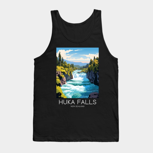 A Pop Art Travel Print of the Huka Falls - New Zealand Tank Top by Studio Red Koala